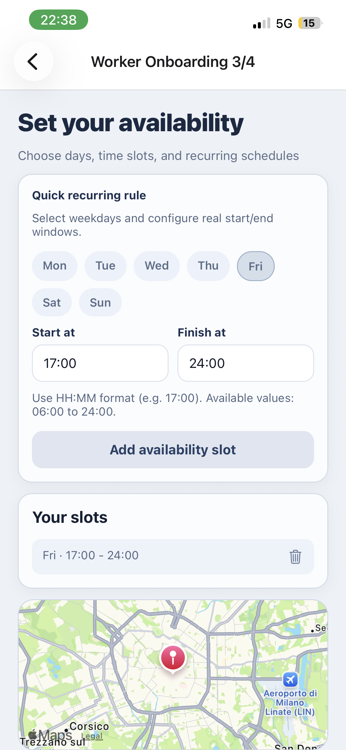 Worker onboarding step 3